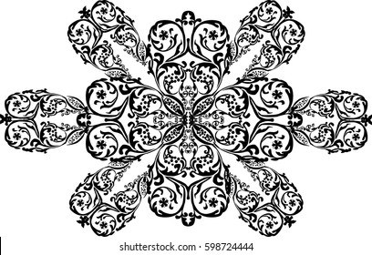 illustration with black decoration on white background