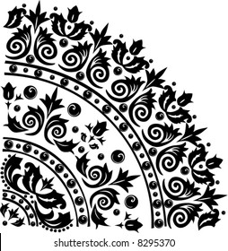 illustration with black decoration on white background