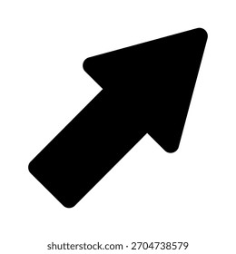 Abbildung eines schwarzen diagonalen Aufwärtspfeils