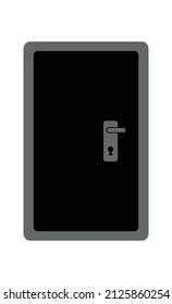 illustration of black door cartoon
