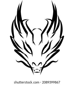An illustration of black dragon head cartoon