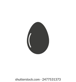 Illustration of a black egg isolated with on a white background. Ideal for decoration of Easter holidays, cards, prints, designer packaging, menus, cookbooks etc. eps10