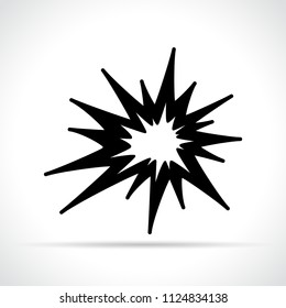 Illustration of black explosion on white background