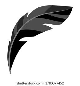 Illustration of black feather. Decor for parties, traditional holiday or festival.