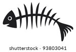 illustration of black fish bone