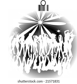 Illustration of black flake and people