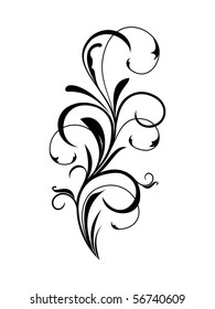 Illustration of black floral element. Vector