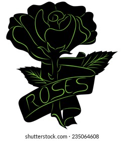 illustration black flower