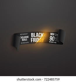 Illustration of Black Friday Paper Scroll. Realistic Vector Paper Scroll Template