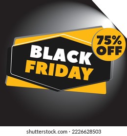 ILLUSTRATION, BLACK FRIDAY PROMOTION TAG, 75 PERCENT DISCOUNT