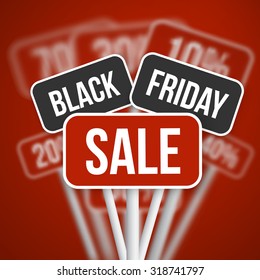 Illustration of Black Friday Sale Sign with a Black Friday Discount Blurred Vector Signs
