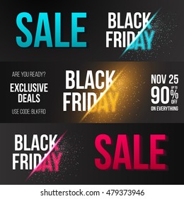 Illustration of Black Friday Sale Vector Exlosion Banner Template. Huge November 25th Sale Background