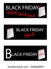 Illustration of Black Friday Special Label with Paper Shopping Bags, Sign for Start Christmas Shopping Season.