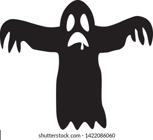 illustration of a black ghost vector artwork