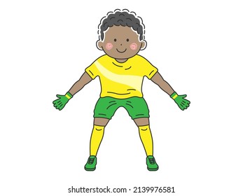 Illustration of a black goalkeeper.