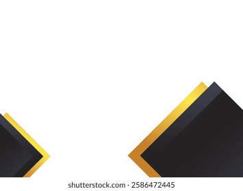 Illustration of an Black Gold Corner Banner