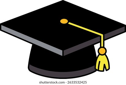 illustration of a black graduation cap