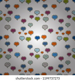 Illustration in black, green and blue colors. Seamless pattern. Sale promotion sign, Online shopping discount, Entrepreneur and e-business commerce, Dressmaker and fashion business.