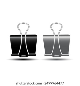  illustration of black and grey paper clip set design decoration