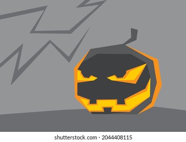 An illustration of black halloween pumpkin