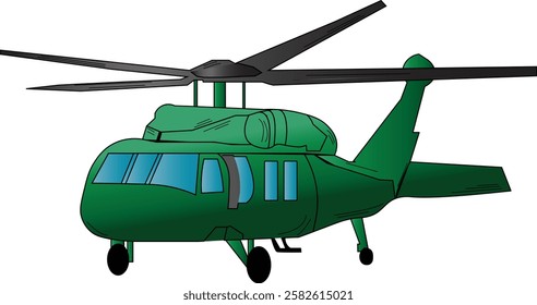 the illustration of Black Hawk helicopter.