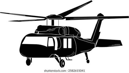 the illustration of Black Hawk helicopter.