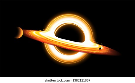 Illustration of black hole in vector. It is suitable for being used as a background or template in science or technology related theme such as: eclipse, sun, solar system, etc.
