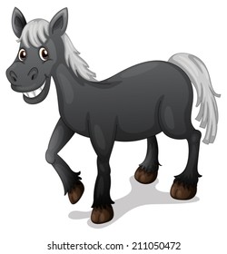 Illustration of a black horse