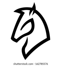 Illustration of Black Horse Icon isolated on a white background