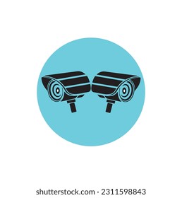 Illustration of black icon for an illustrated CCTV .CCTV, Security Camera Icon Vector Template Illustration Design. Video surveillance security cameras graphic pictograms set isolated .