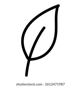 Illustration of a black leaf icon on a white background