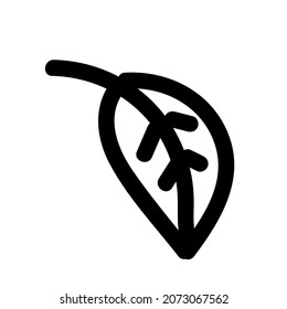 An Illustration of a black leaf isolated on a white background