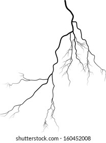 Illustration With Black Lightning Isolated On White Background