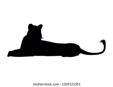 illustration of a black lion silhouette