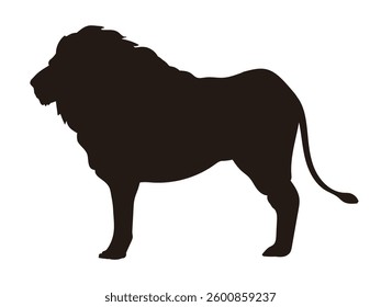 Illustration of black lion silhouette