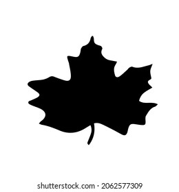 An Illustration of a black maple leaf isolated on a white background