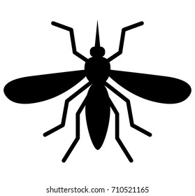 Illustration Black Mosquito On White Background Stock Vector (Royalty ...