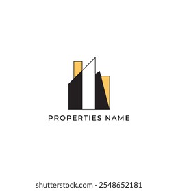 ILUSTRAÇÃO COR LARANJA PRETA CASA. CONSTRUINDO ARQUITETURA ÍCONE DE LOGOTIPO MINIMALISTA SIMPLES DESIGN VETOR. BOM PARA IMÓVEIS, INDÚSTRIA IMOBILIÁRIA
