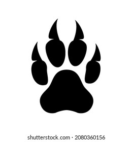 Illustration of Black Paw Print on White Background