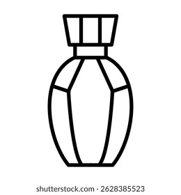 
Illustration of a black perfume bottle icon isolated on a white background