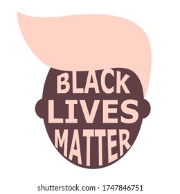 illustration of a black person. black lives matter emblem. poster with black man. stop racism. Modern abstract design