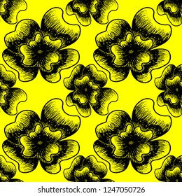illustration of black plant on a yellow color