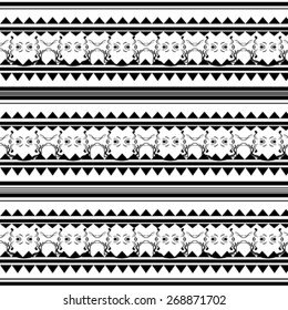 Illustration of black polynesian tattoo