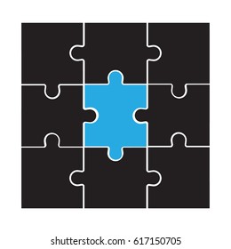 Illustration of black puzzle template eps 10