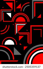 Ilustración de fondo de patrón negro y rojo estilo plano hecho por Coreldraw