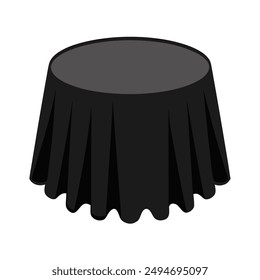 Illustration of Black Round Tablecloth isolated