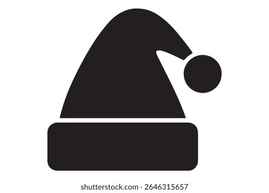 Illustration of a black santa hat on a white background