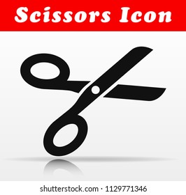 Illustration of black scissors vector icon design