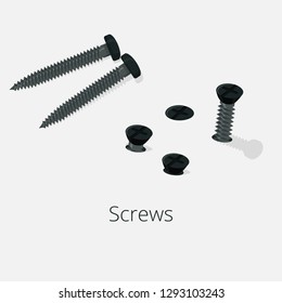 illustration black screw
