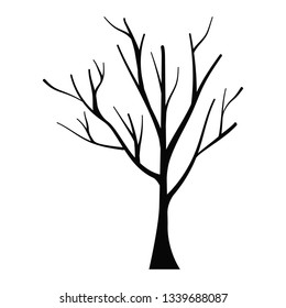 Illustration Black Silhouette Bare Tree Stock Vector (Royalty Free